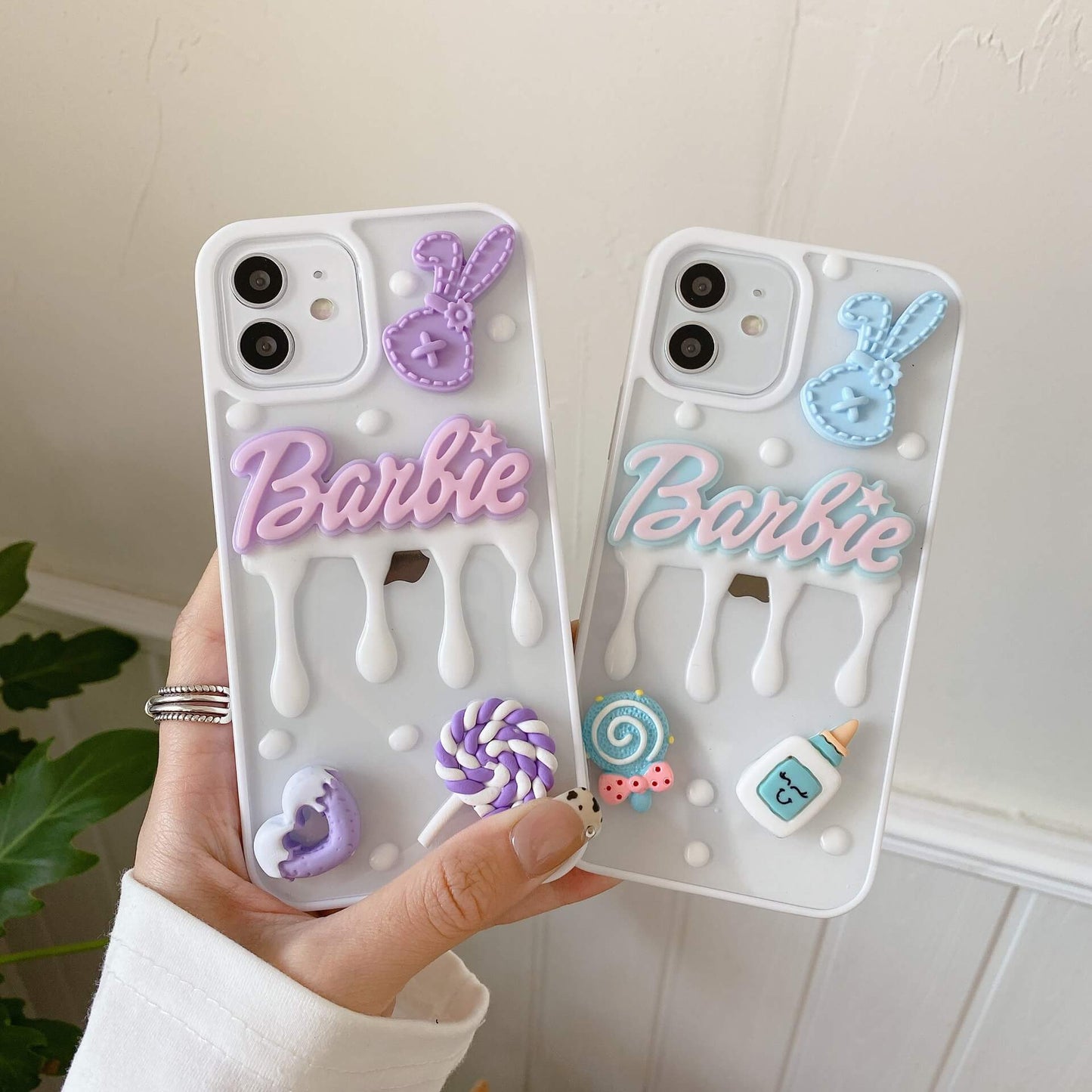 Cute 3D Toffee Sugar Food Rabbit Clear iPhone Case