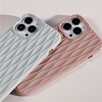 Silicone souple de luxe 3D Wrinkle Glitter compatible avec la coque iPhone