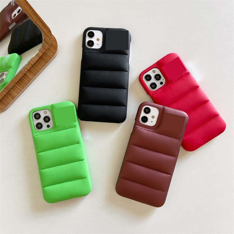 Coque arrière de protection pour iPhone de style veste en duvet créative