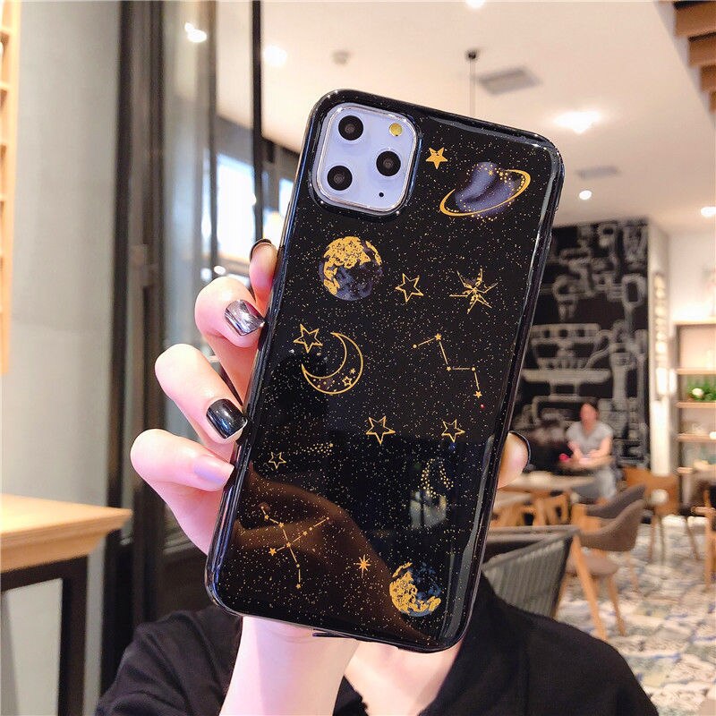 Shining Glitter Space Planet Soft Silicon iPhone Case Back Cover