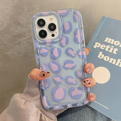 Cojín con estampado de leopardo morado compatible con funda para iPhone