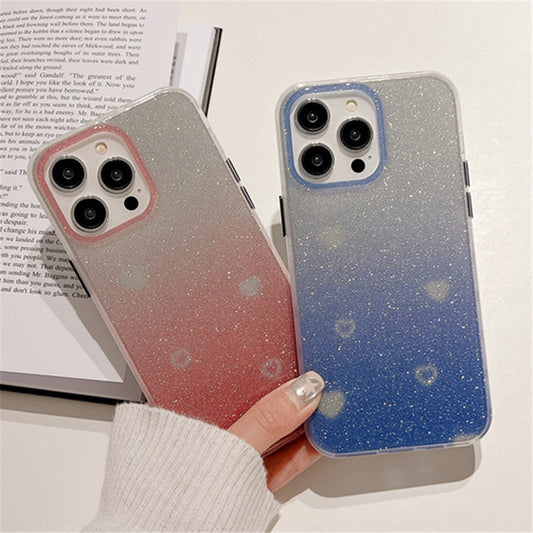 Coeur d'amour scintillant compatible avec la coque iPhone