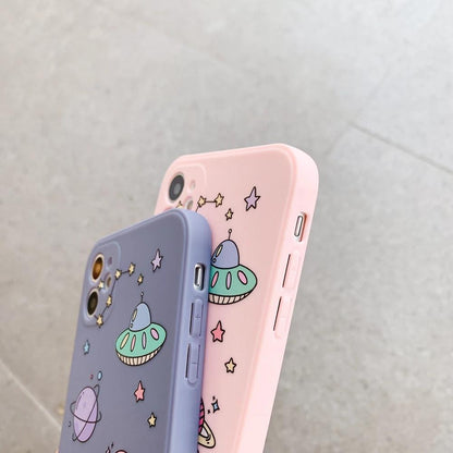 Square Edge Space Ship Soft iPhone Case