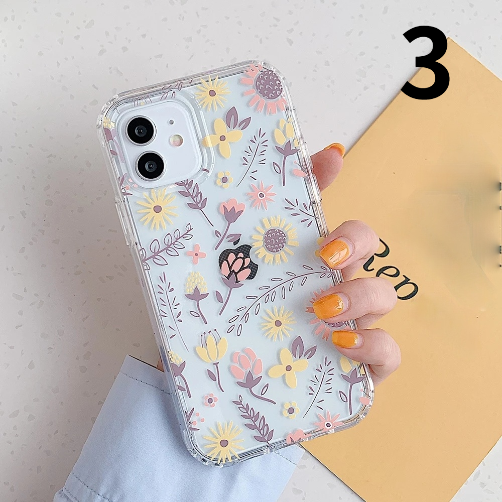 Vinilo o funda para iPhone Cute Flower Leaf Clear Anti-fall Soft