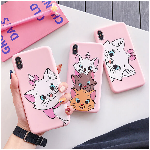 Chat mignon de dessin animé Coque et skin adhésive iPhone