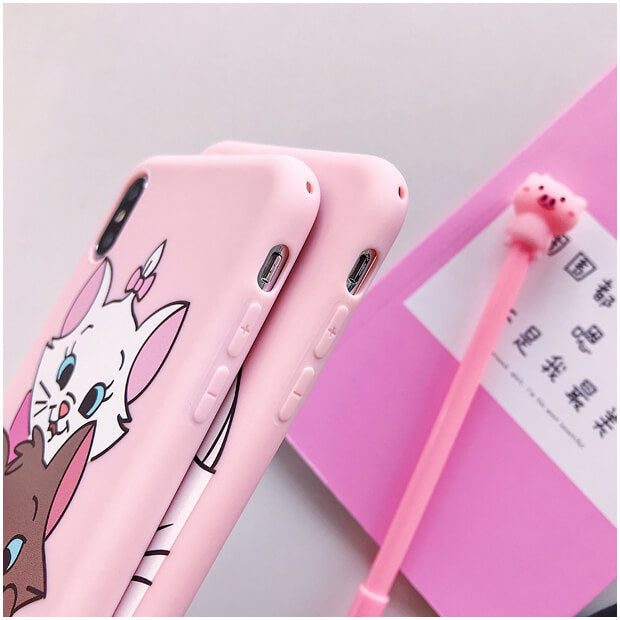 Chat mignon de dessin animé Coque et skin adhésive iPhone