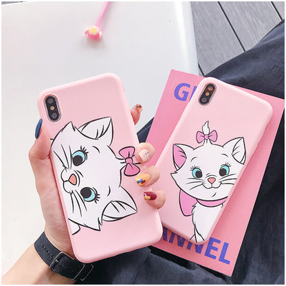 Vinilo o funda para iPhone Lindo gato rosa con diamantes de imitación