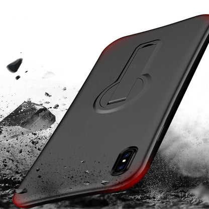 Coque iPhone en silicone ultra-mince avec support anti-chute de couleur unie