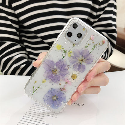 Real Dried Flower Transparent Soft iPhone Case