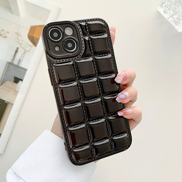 Placage de grille 3D de luxe compatible avec la coque iPhone