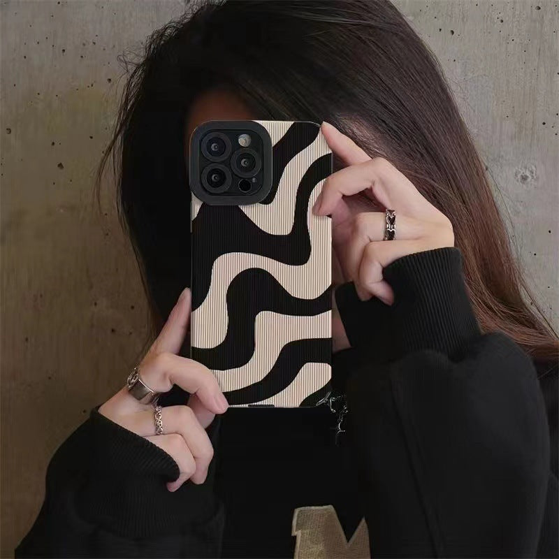 Fashion Zebra Stripe Antichoc Doux Compatible avec la coque iPhone