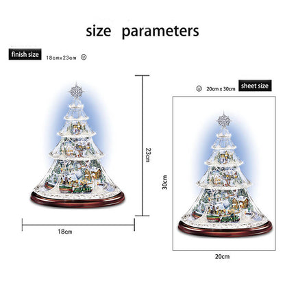 Christmas Tree Rotating Sculpture Train Window Stickers Decoration Christmas Decorations Winter Home Window Sticker Navidad