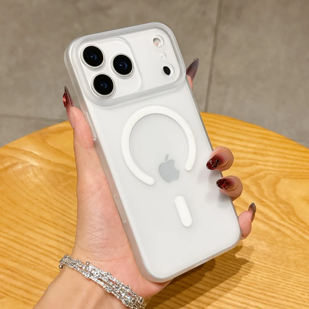 for iphone17proMax Case Magsafe Full Clear Matte Ultra thin Magnetic Case for iPhone 17 15 16 pro Max Slim Transparent Cover