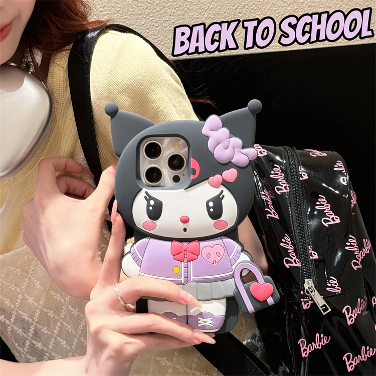 Handbag Kitty Cat Kurom Case For iPhone 17 16 15 14 13 12 11 Pro Max Silicone Soft Cover