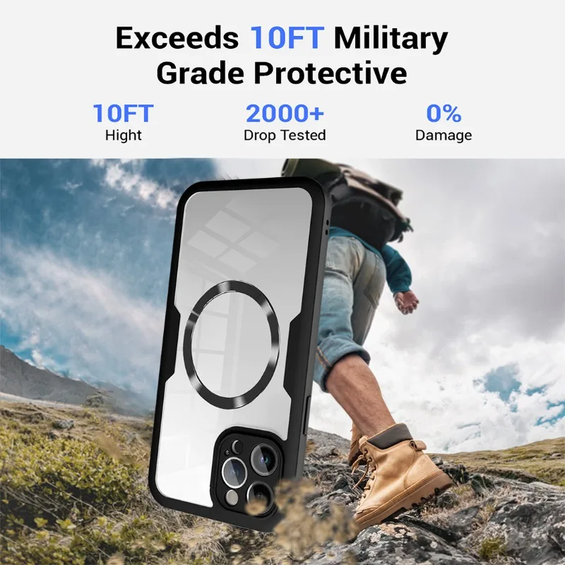 Magnetic For Magsafe 360 Full Body Front+Back Clear Case For iPhone 16 15 11 12 13 14 Pro Max Silicone Bumper Shockproof Cover