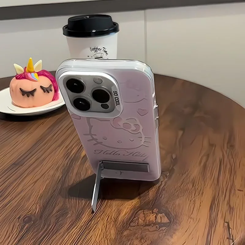 S3fd9c7331e9348c9b22bfc638d93d946R.webp Luxury Pink Kitty With Bracket Phone Case For iPhone 17 16 15 14 13 12 11 ProMax XR XS 8 Plus Soft Anti Drop Silicone Cover