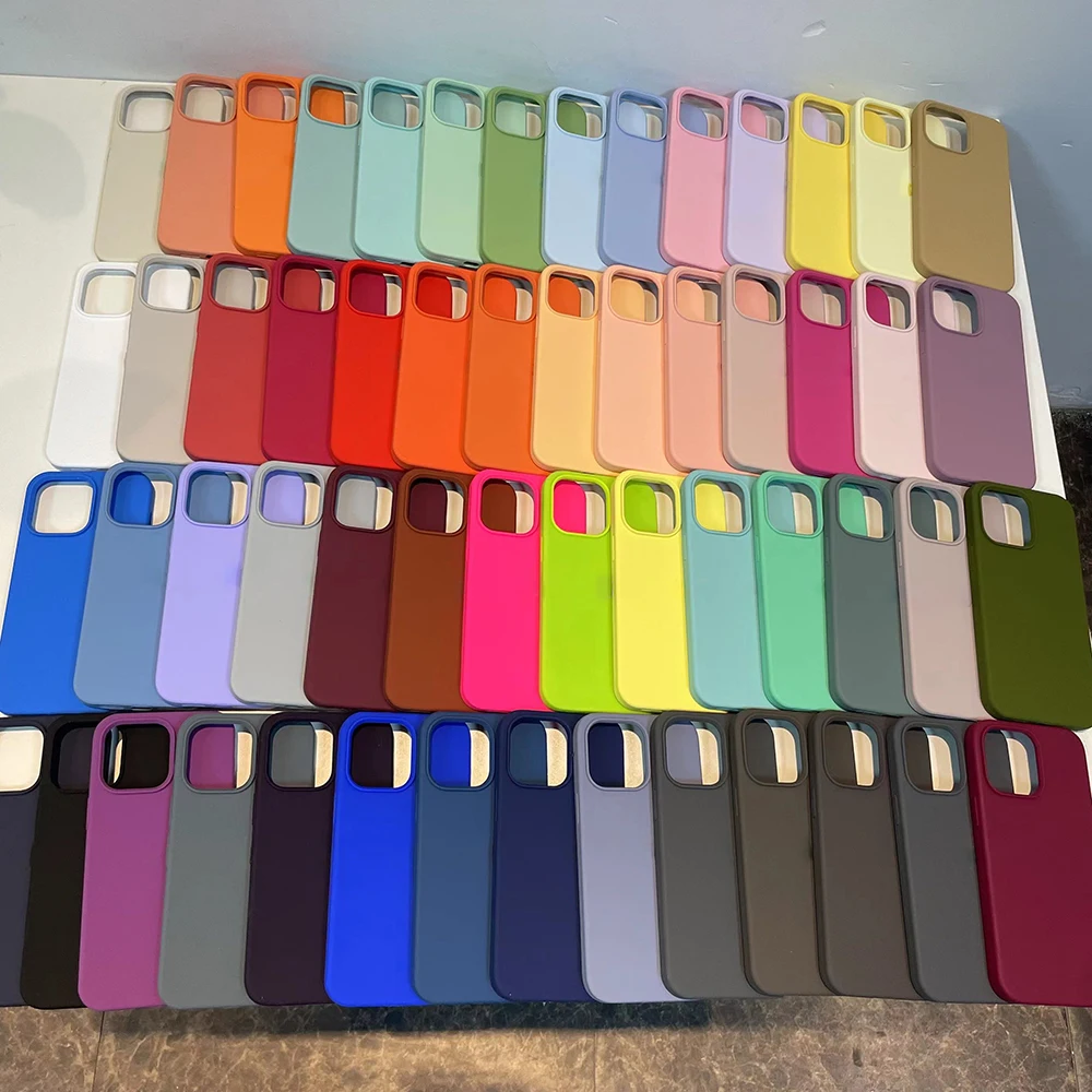 Original Silicone Case For iPhone 13 16 15 14 12 Pro Official Apple Cover for iPhone 15 16 Plus 13 11 12 14 15 16 Pro Max Cases