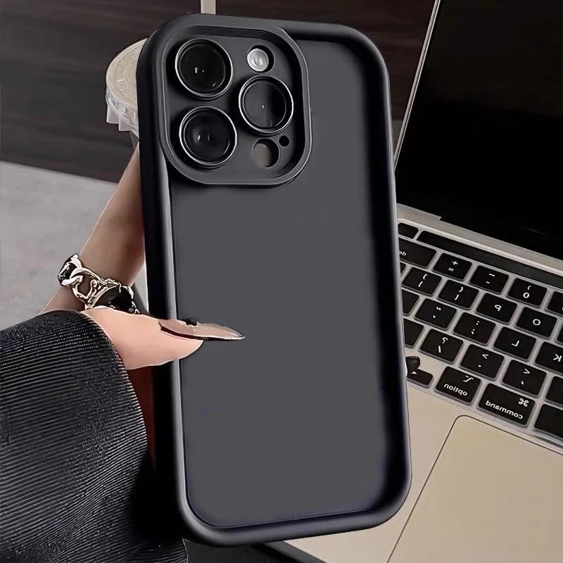 S45046d2f74784e309d8308234602c3a1B.webp Candy Color Soft TPU Case For iPhone 17 Air 16 14 15 Pro Plus 13 12 11 Pro Max 16e XR XS Shockproof Silicone Phone Cover Fundas