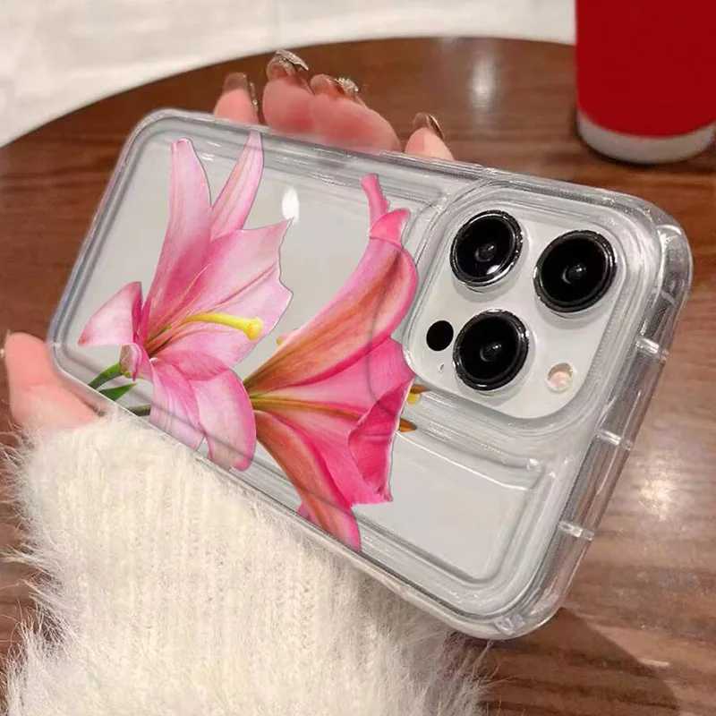 S48086e5c4eb947a3a3c45bd467f15adch.webp Cherry Flower Print Clear Case For iPhone 17 Air 16 15 14 13 Pro Max 11 12 Mini X XR XS 7 8 Plus SE2 Stylish Shockproof Cover