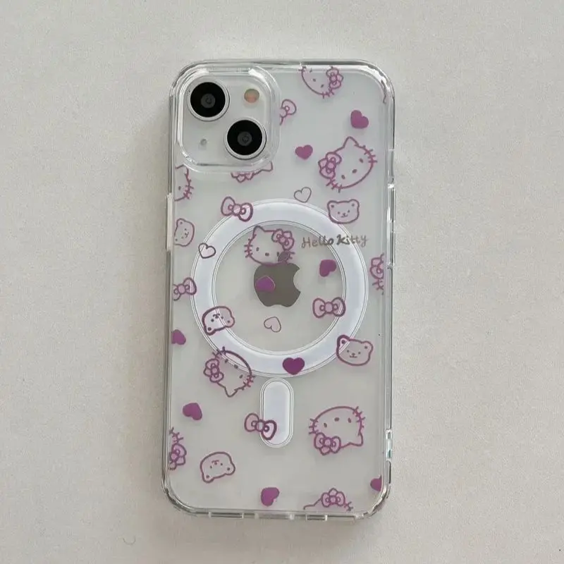 Cute Cat Magsafe Wireless Charge Phone Case For iPhone 17 16 15 14 13 12 11 Pro Max Plus MINI Y2K Lucky Cartoon Cover