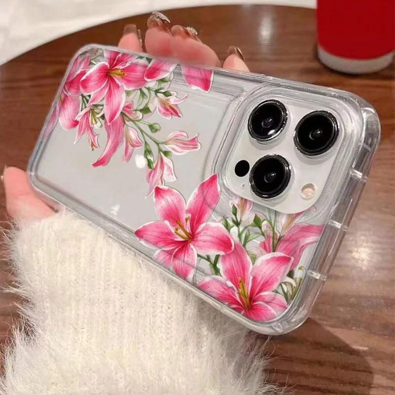 S4e744f00c9864704b6309a97bdf0ff18T.webp Cherry Flower Print Clear Case For iPhone 17 Air 16 15 14 13 Pro Max 11 12 Mini X XR XS 7 8 Plus SE2 Stylish Shockproof Cover