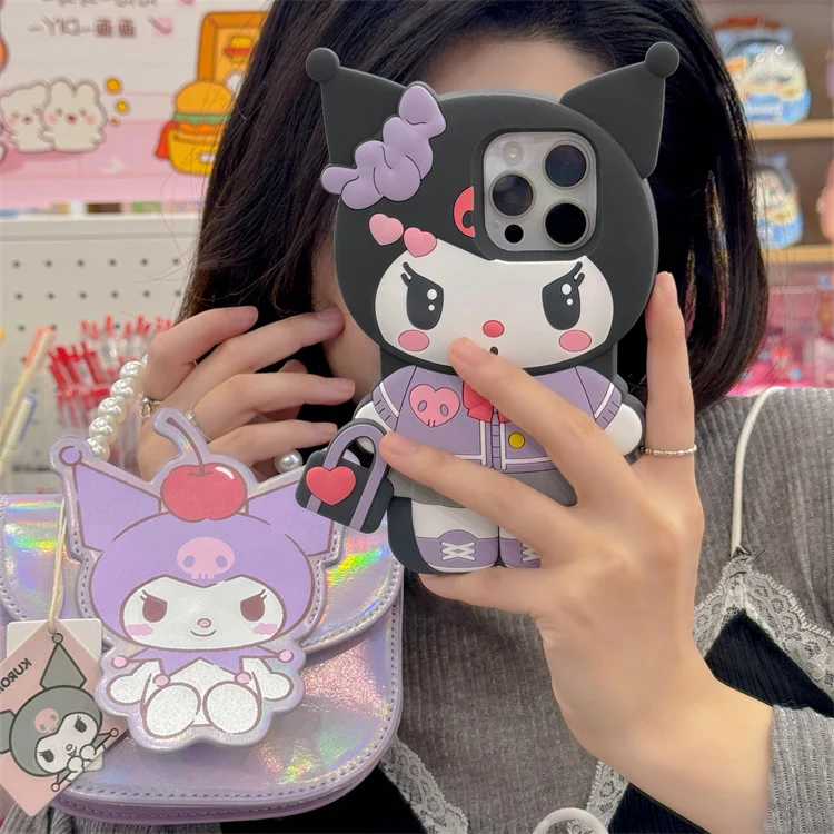 Handbag Kitty Cat Kurom Case For iPhone 17 16 15 14 13 12 11 Pro Max Silicone Soft Cover