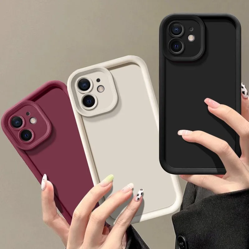 Candy Color Soft TPU Case For iPhone 17 Air 16 14 15 Pro Plus 13 12 11 Pro Max 16e XR XS Shockproof Silicone Phone Cover Fundas