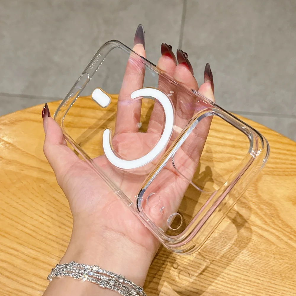 for iphone17proMax Case Magsafe Full Clear Matte Ultra thin Magnetic Case for iPhone 17 15 16 pro Max Slim Transparent Cover