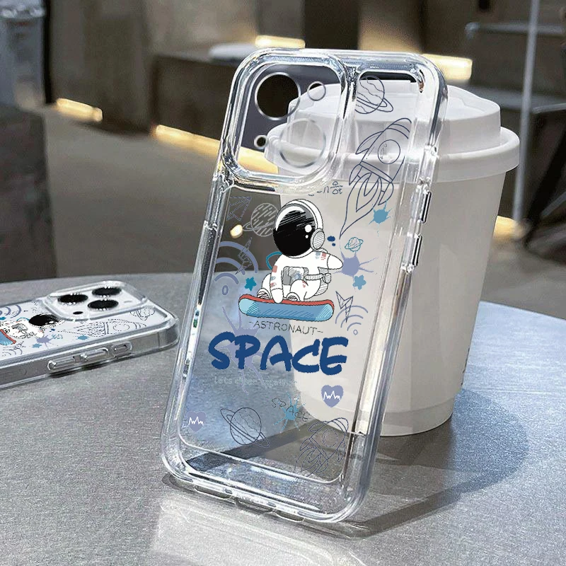 Cute Little Panda Phone Case For iPhone Air 16e 17 Pro 16 15 14 Pro Max Plus 13 12 11 Pro Shockproof Clear Soft Silicone Cover