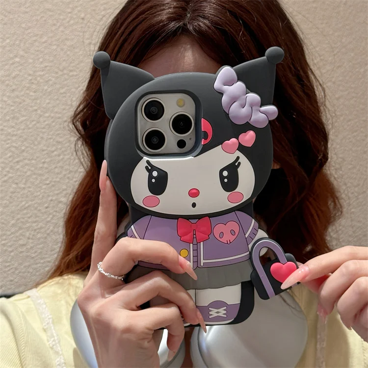 Handbag Kitty Cat Kurom Case For iPhone 17 16 15 14 13 12 11 Pro Max Silicone Soft Cover