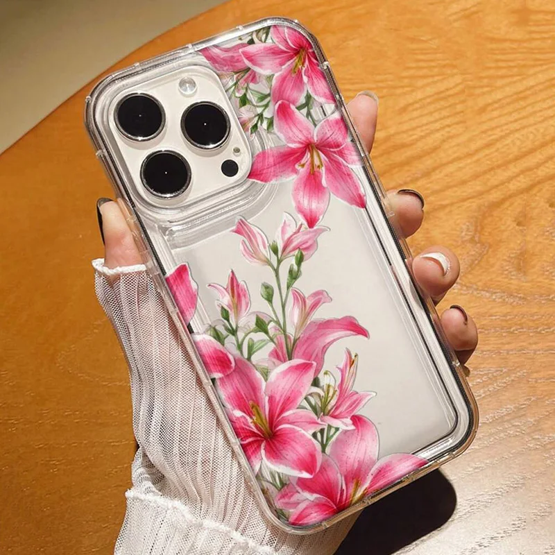Sada67e86eda44da69254b8dcf4c048caA.webp Cherry Flower Print Clear Case For iPhone 17 Air 16 15 14 13 Pro Max 11 12 Mini X XR XS 7 8 Plus SE2 Stylish Shockproof Cover