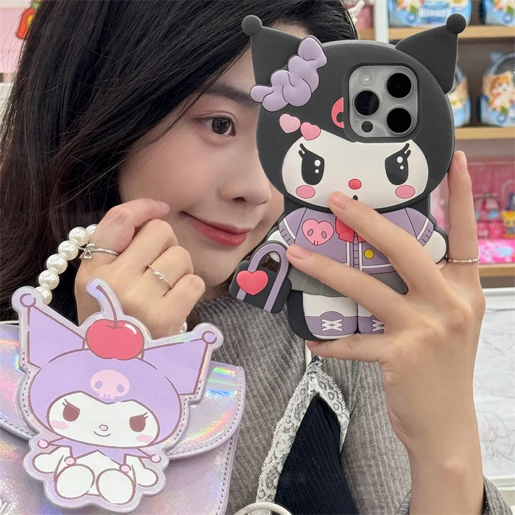 Handbag Kitty Cat Kurom Case For iPhone 17 16 15 14 13 12 11 Pro Max Silicone Soft Cover