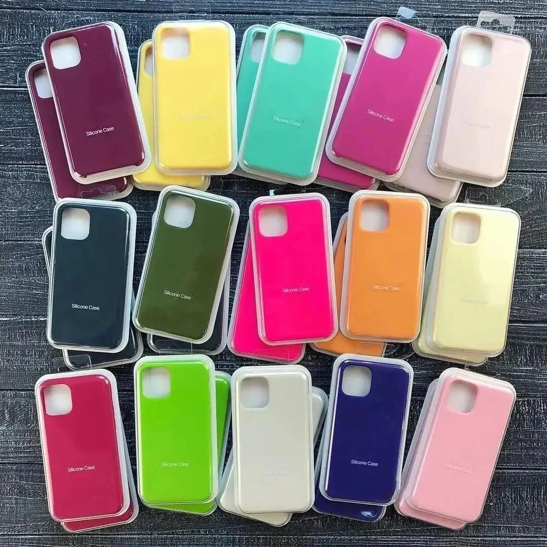 Original Silicone Case For iPhone 13 16 15 14 12 Pro Official Apple Cover for iPhone 15 16 Plus 13 11 12 14 15 16 Pro Max Cases
