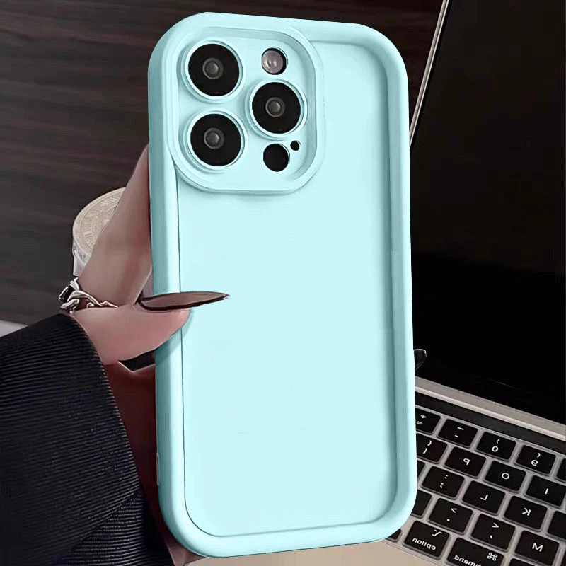 Sc8204c19b671492497c279fbf96f58856.webp Candy Color Soft TPU Case For iPhone 17 Air 16 14 15 Pro Plus 13 12 11 Pro Max 16e XR XS Shockproof Silicone Phone Cover Fundas