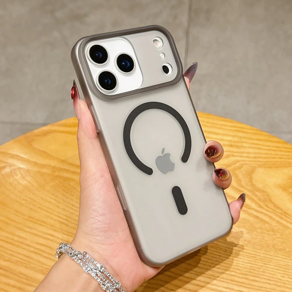 for iphone17proMax Case Magsafe Full Clear Matte Ultra thin Magnetic Case for iPhone 17 15 16 pro Max Slim Transparent Cover