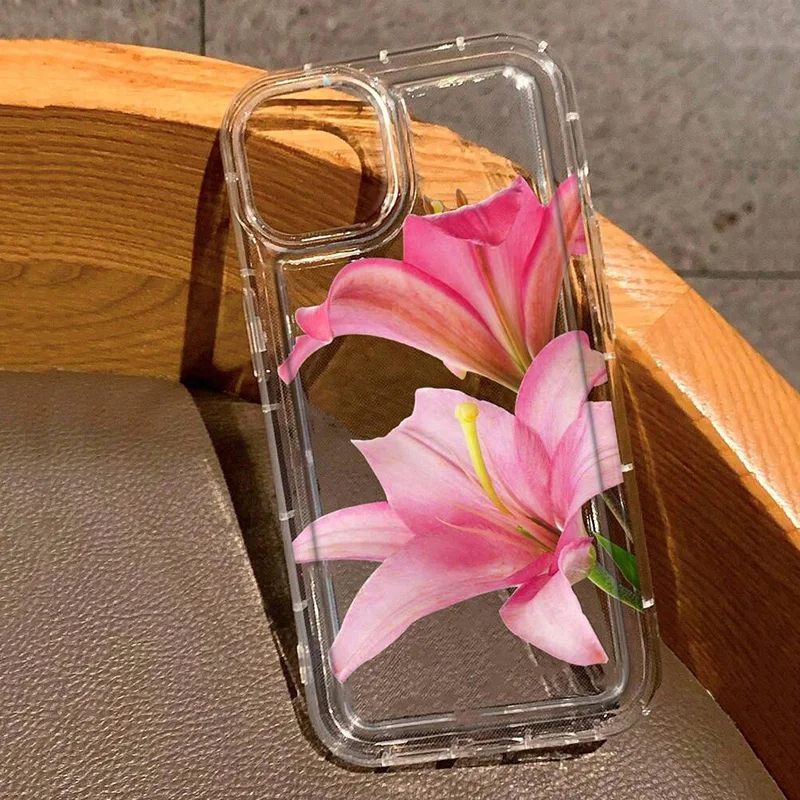 Se3abed2fba404e6885b630df113ab975M.webp Cherry Flower Print Clear Case For iPhone 17 Air 16 15 14 13 Pro Max 11 12 Mini X XR XS 7 8 Plus SE2 Stylish Shockproof Cover