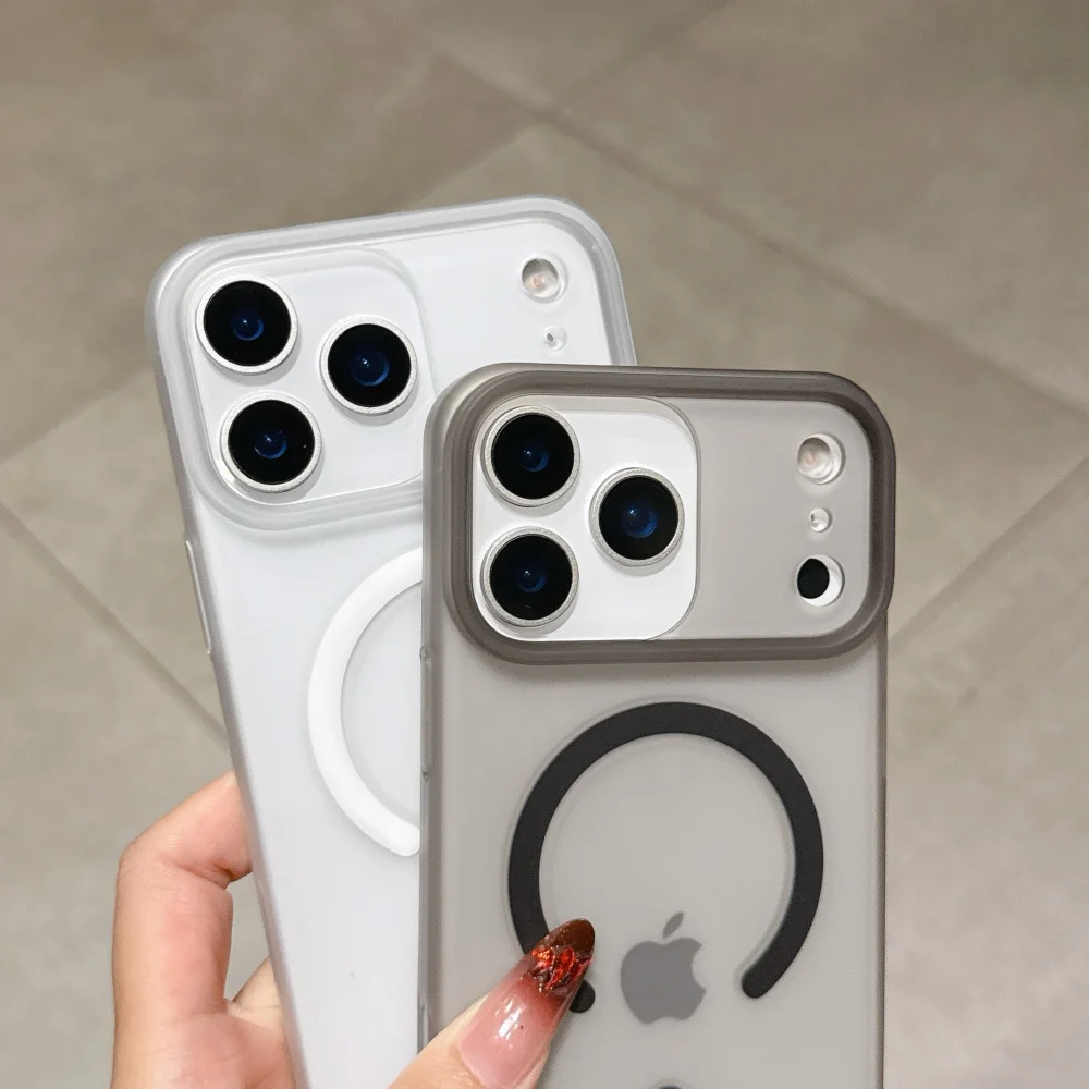 for iphone17proMax Case Magsafe Full Clear Matte Ultra thin Magnetic Case for iPhone 17 15 16 pro Max Slim Transparent Cover