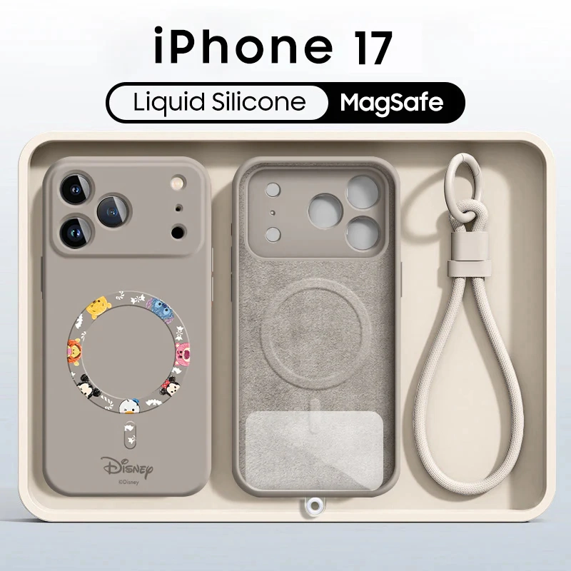 16daf80ea46053b7a2f13dec8a013c6f iPhone Lanyard Series | Cartoon Mouse Duck Liquid Silicone MagSafe Phone Case