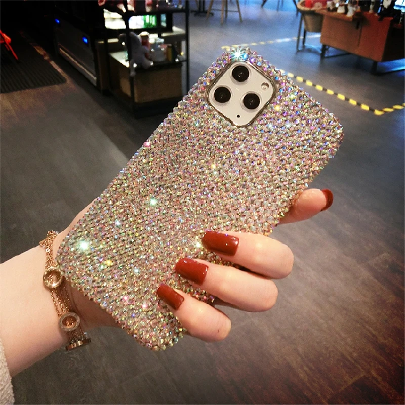 H9637043639f147ba831d7c1271489a9fn-1.webp Luxury fashion Bling Rhinestone Gem diamond Soft phone case for apple iPhone 17 Air 16 15 14 13 12 XR 11 Pro Max Glitter cover