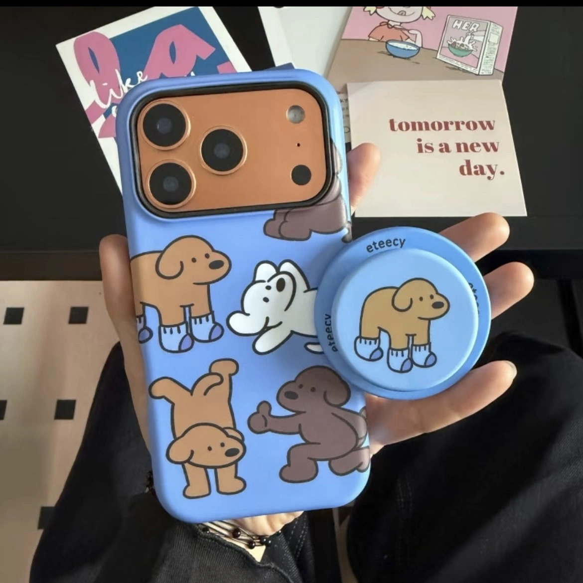 MAGSAFE CASE IPHONE (6) Matte Design Puppy iPhone Case Magnetic Phone Grip for MagSafe