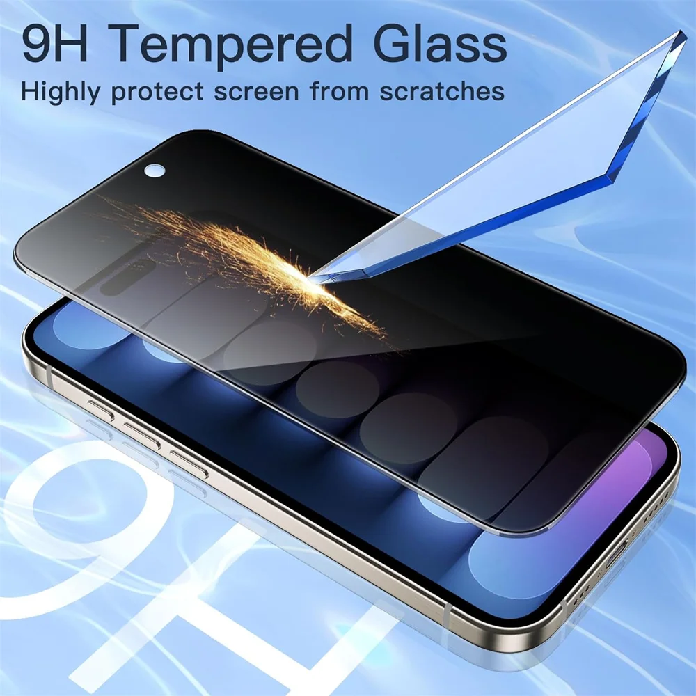 4PCS Anti-Spy Glass For iPhone 17 16 15 14 13 Pro Max Privacy Screen Protector Camera Protection Film For iPhone15 12 11 Pro