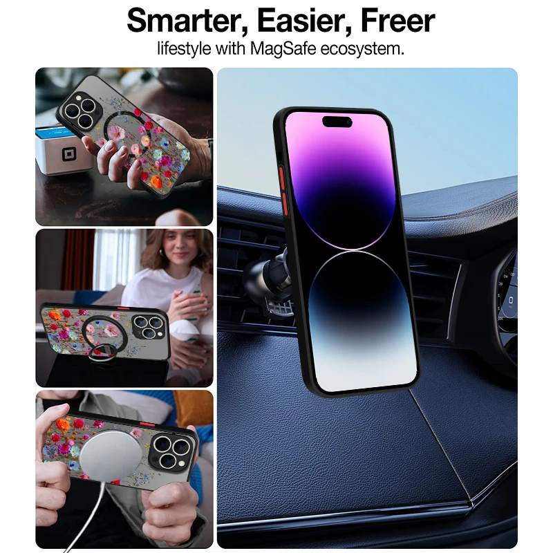 S0053f89d55b54187bb44436267a023b7w.webp Magnetic Colorful Flower Phone Case For iPhone 17 15 16 Pro Max 14 13 12 Pro Air 11 For Magsafe Wireless Charge Soft Edge Cover