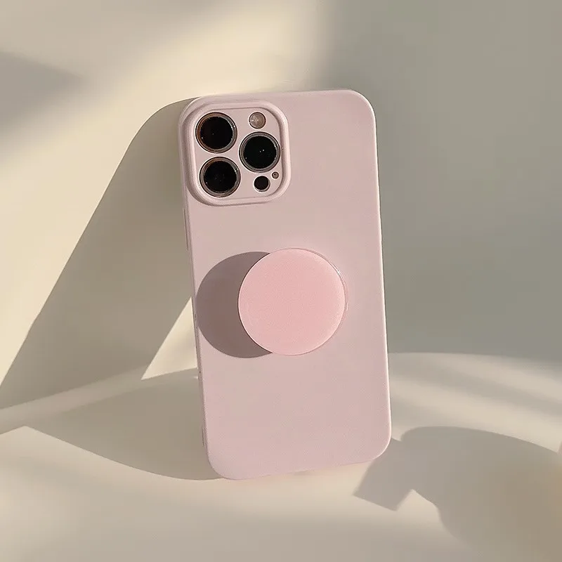 S01fe756eb81a4cda9e8a07f6259c64a1g-2.webp Candy Color With Holder Shockproof Case For iPhone 17 16 15 14 13 12 11 Pro Max Plus Plain Soft Silicone Bumper Cover
