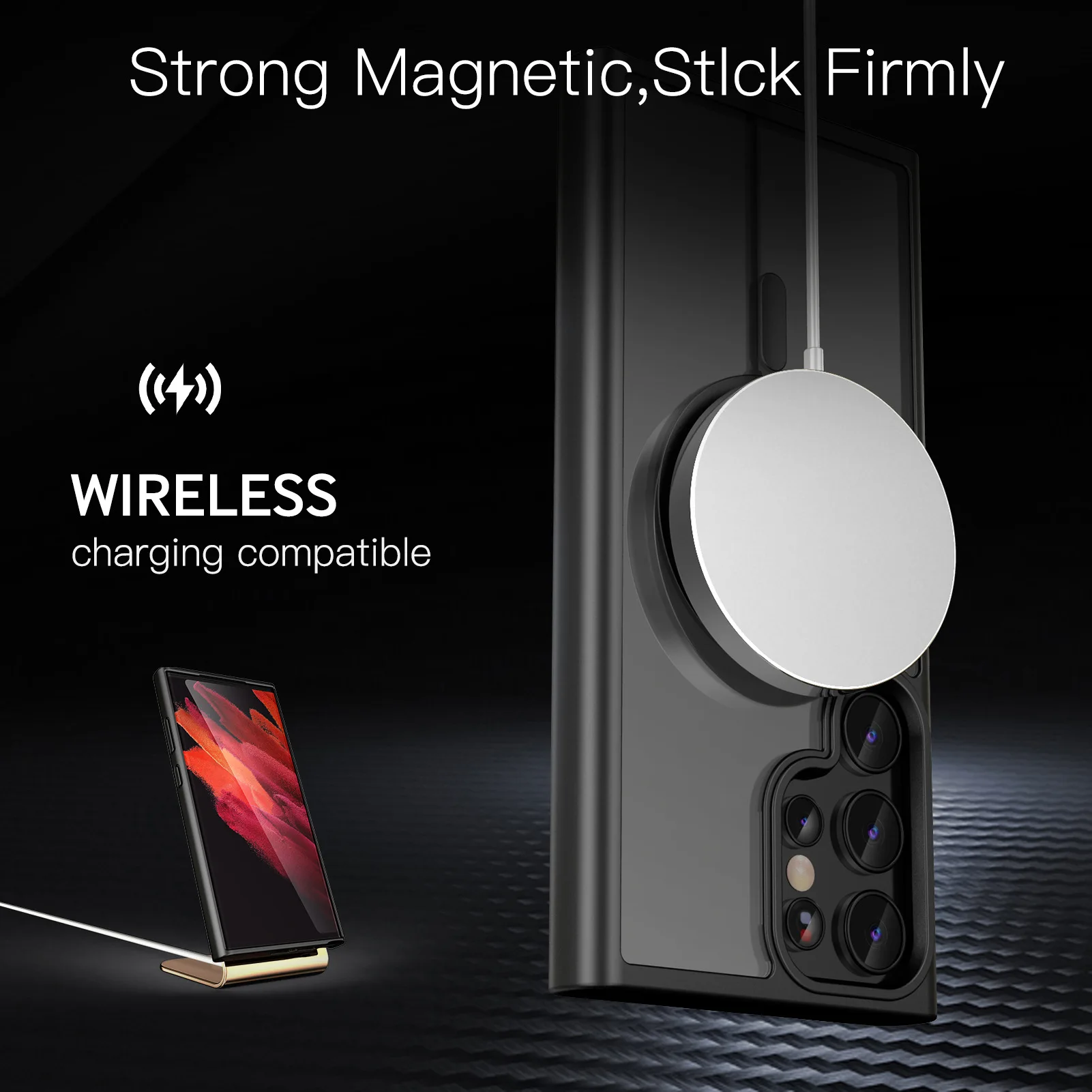 S02a134f07b5e407fb5281d2a271328d0s.webp New Matte Phone Case For Samsung Galaxy S24 Ultra S23 S22 Plus S20 S21 FE Translucent Magsafe Magnetic Wireless Charge Cover