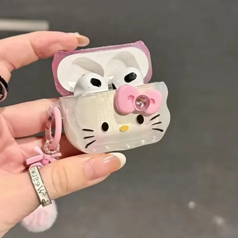 Cartoon Cat Protective Case for AirPods 1 2 3 4 Bluetooth Earphone Case, Suitable for AirPods Pro 2 Case with Keychain