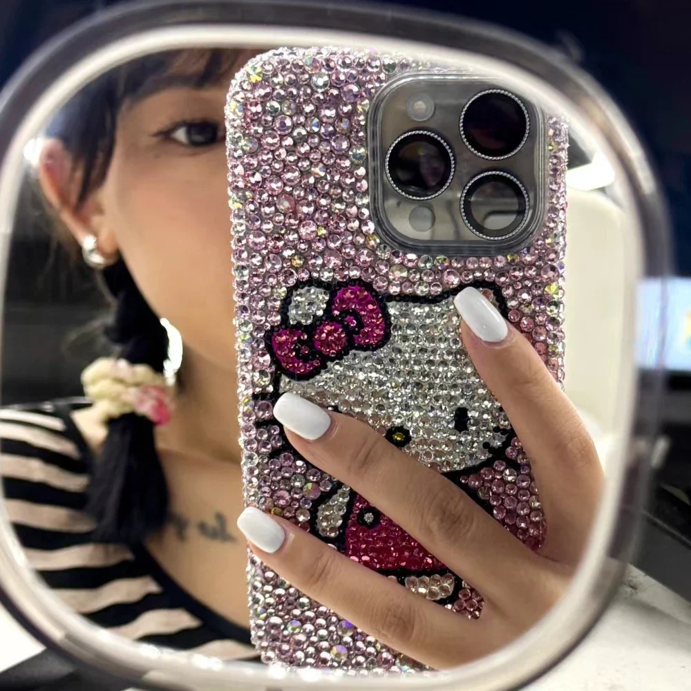 S04ed0e59dbd84f31ba037e53329bb5c84.webp Cute Kitty Cat Rhinestone Bling Crystal Phone Case Chain For iPhone 16 12 13 14 15Pro Max X Xs XR 7 8 Plus SE 2 3 10 Transparent Bu