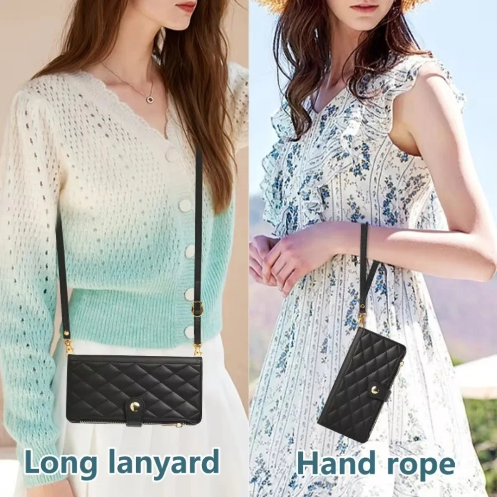 S0529317a45c444a5bc9e984e33e69b43g.webp PU Leather Card Holder Wallet Phone Case with Crossbody & Wrist Strap for iPhone 16E 17 Ari 16 15 14 13 12 11 Pro Max XS 8 Plus