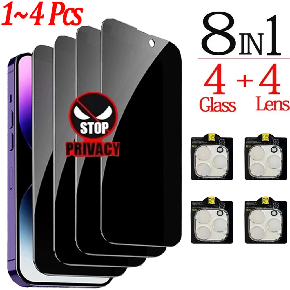 S070391afcd524e9ca929b7e13a02b88ec.webp 4PCS Anti-Spy Glass For iPhone 17 16 15 14 13 Pro Max Privacy Screen Protector Camera Protection Film For iPhone15 12 11 Pro