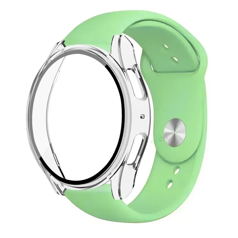 S071c404e65ea4b4caf66d120d020e45fS.webp Tempered Glass+Case+Strap For Samsung Galaxy Watch 7 6 4 5 40mm 44mm Silicone band+Screen Protector 2 pack watch Accessories