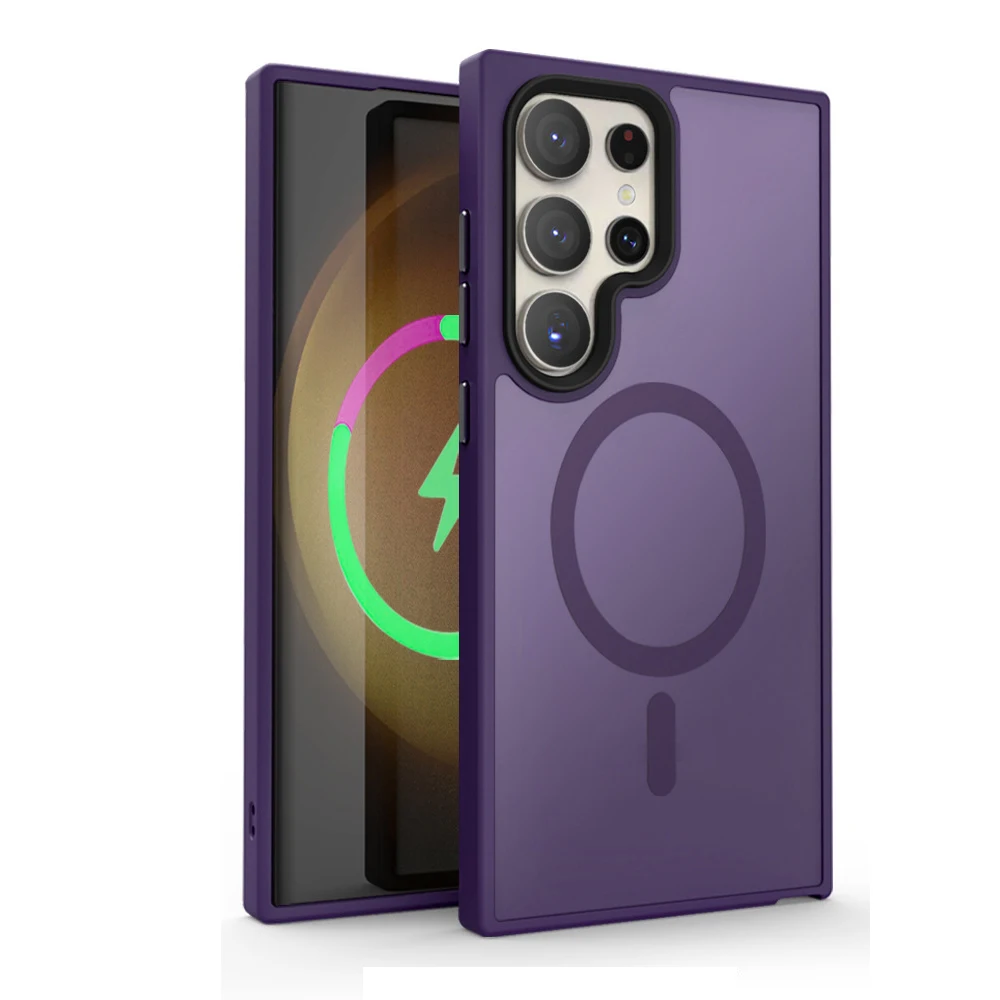 S07bc3dc93efd44d49dfc3cb851556323h.webp New Matte Phone Case For Samsung Galaxy S24 Ultra S23 S22 Plus S20 S21 FE Translucent Magsafe Magnetic Wireless Charge Cover